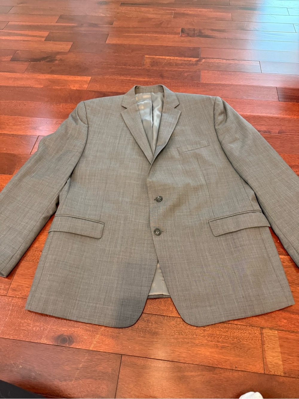 Calvin Klein Men's Light Gray Two-Button Suit Jacket